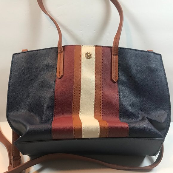 Mark & Hall Leather Purse Blue beige Brown and red strip purse & matching wallet - Picture 1 of 7